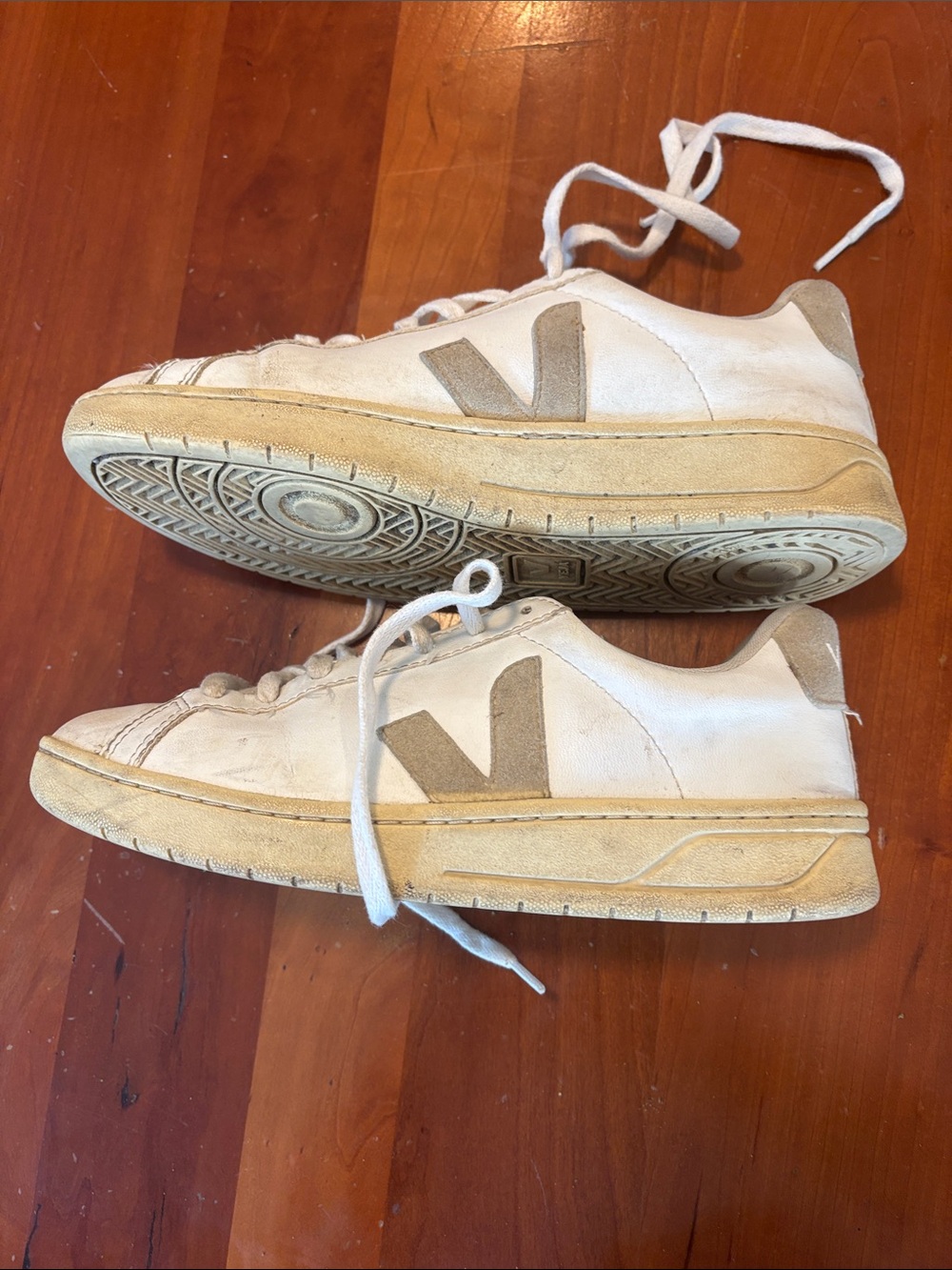 Veja Women's Low-Top Sneakers in White and Beige
